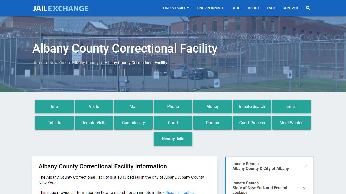 Albany County Correctional Facility, NY Inmate Search, Information