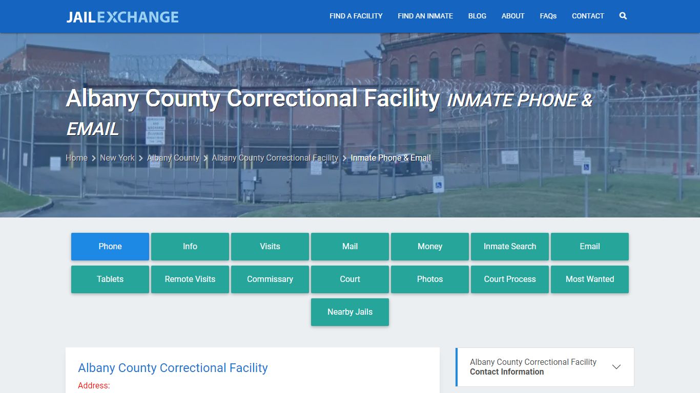 Inmate Phone - Albany County Correctional Facility, NY - Jail Exchange